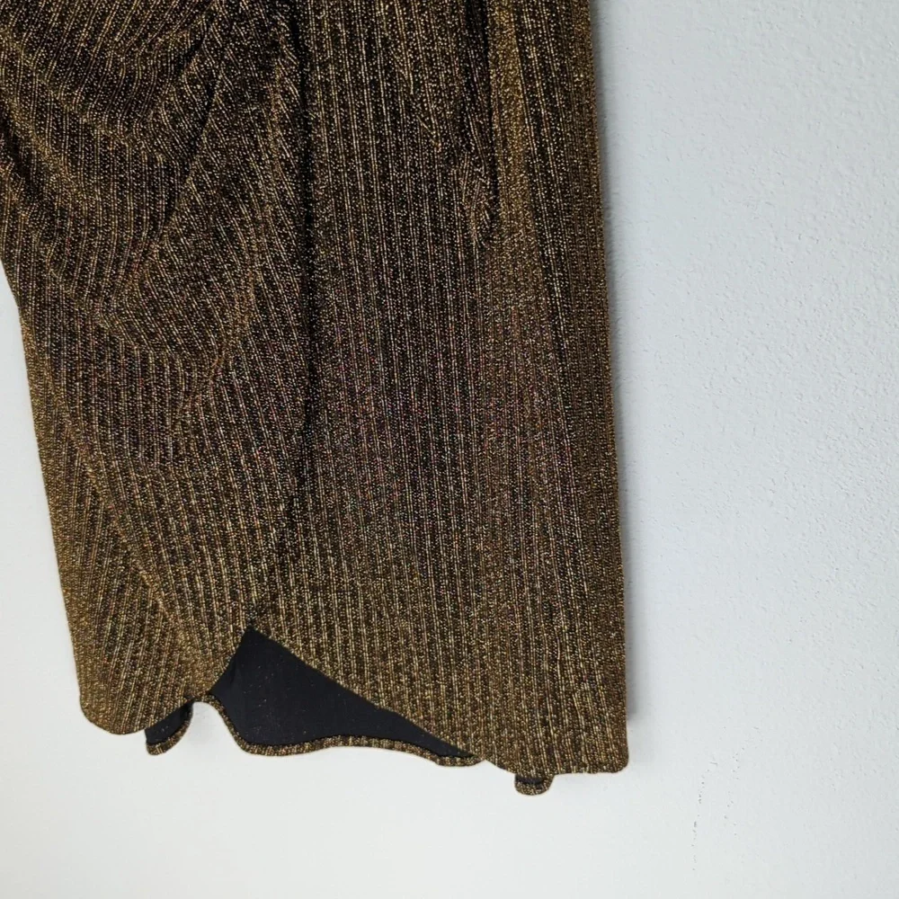 Show Me Your Mumu Anjolie Wrap Skirt Women's XS Gold Black Skirt Sparkle 5